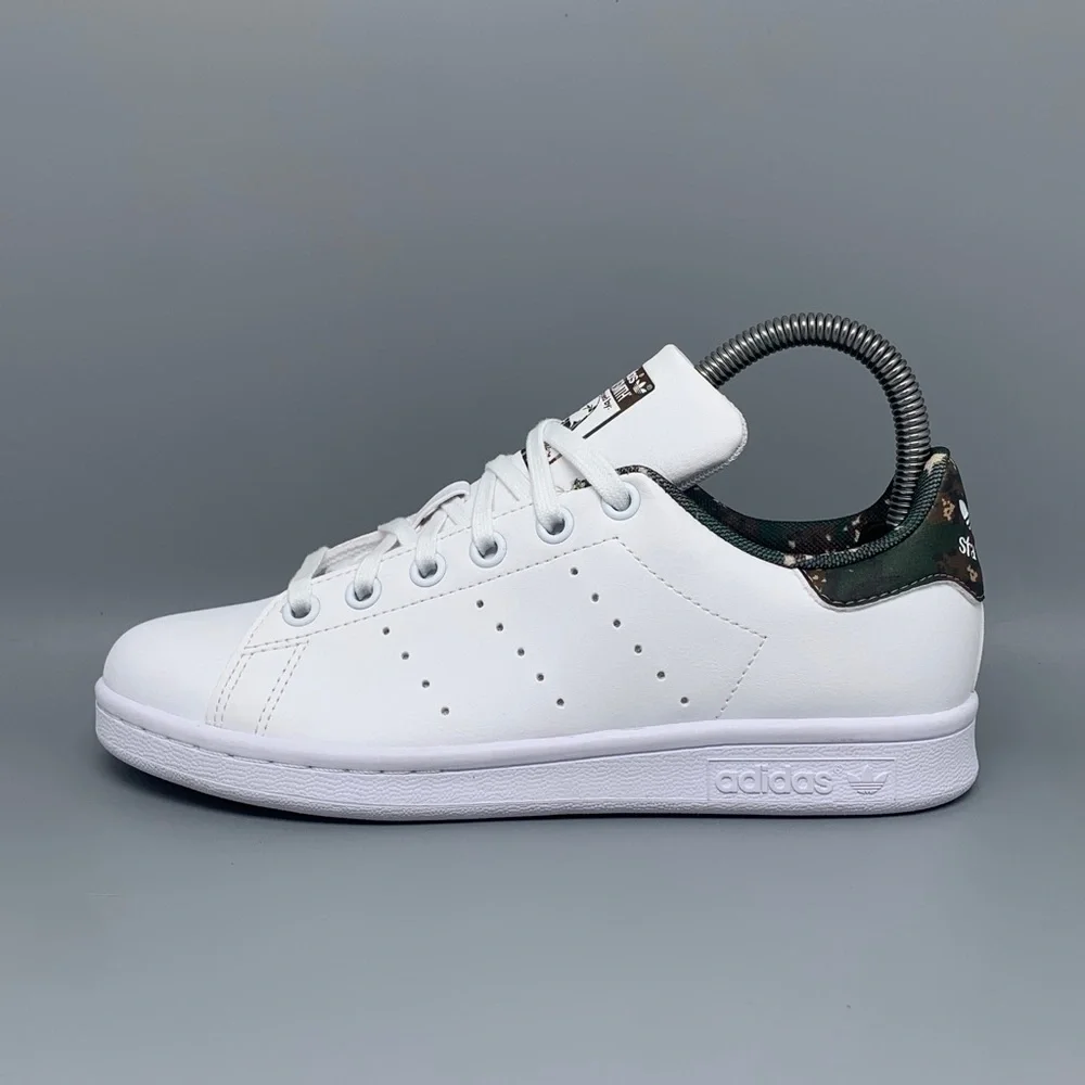 Adidas Stan Smith J ID7219 White Camo Shoes Youth Sz 4‎ EU 36